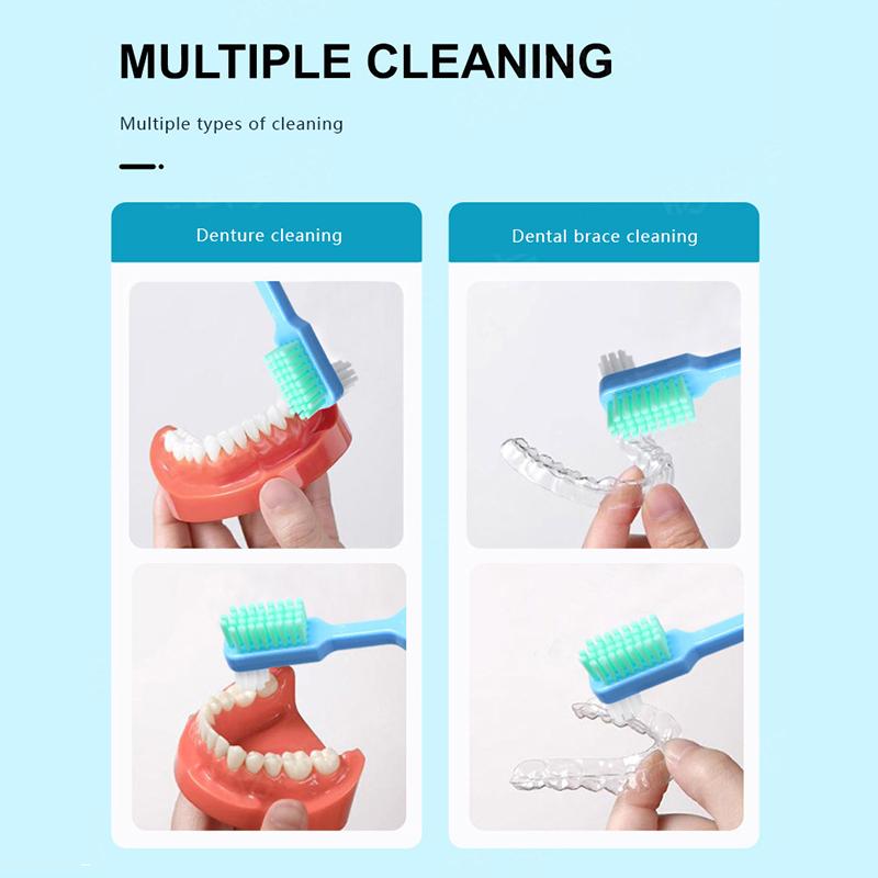 1Pcs Denture Cleaning Brush Deep Cleaning False Teeth Wash Reusable Brush Braces Descaling Brush Oral Care Tool