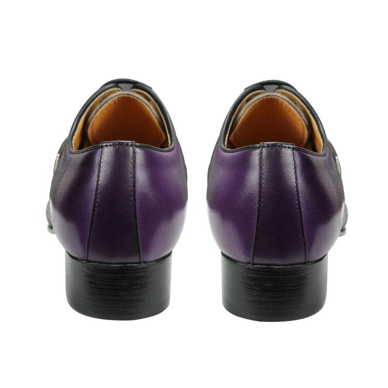 Fashion Summer Modern Men's Shoe Lace-Up Oxfords Business Office Fashion Footwear Metal Buckle Classic Gray Purple Dress Office Shoe