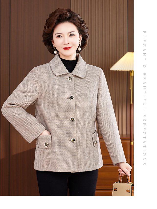 Autumn 2025 Mid-Length Jacket for Middle-Aged and Elderly Women