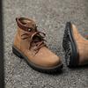 Fashion Four Seasons Men Suede Leather Boots Outdoor Casual Hiking Boots Fashion Thick Bottom Ankle Boots Anti-slip Man Motorcycle Botas