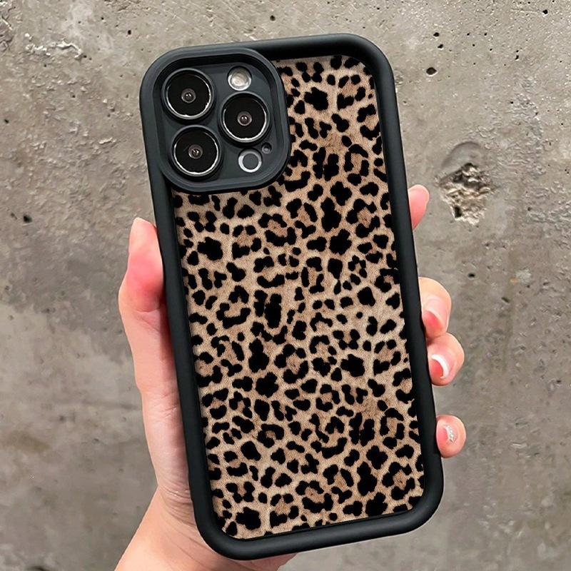 Personalized Wild Leopard Print Mobile Phone Case for Apple 14promax Protective Case iPhone15 Anti-drop 13/12/11