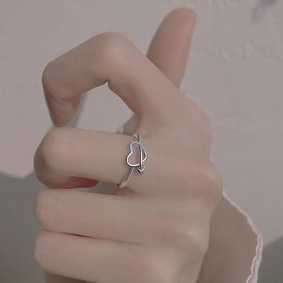 One Arrow Through The Heart Index Finger Ring Chaofan Student Heart-Shaped Hollow Love Open Ring Birthday Gift