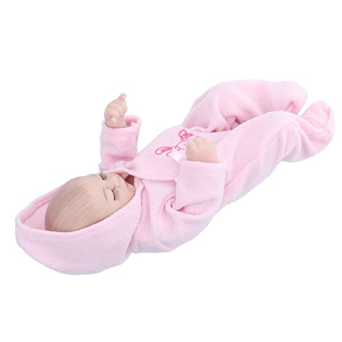 10-inch Reborn Baby Doll, Soft Silicone Reborn Doll with Delicate Face, Comes with Pajamas, Washable, Realistic Baby Doll Toy, 10-inch, Closed Eyes, P