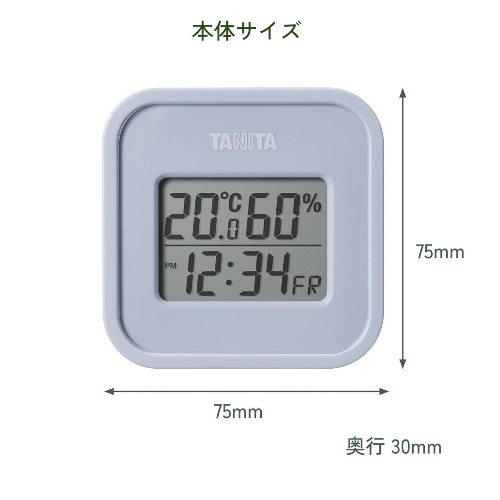 Tanita Verificare dintr-o privire mediu interior Ceas Calendar Temperatură Umiditate Digital de masă Ivoriu Magnet Termo-higrometru Montat pe perete TT-588-IV