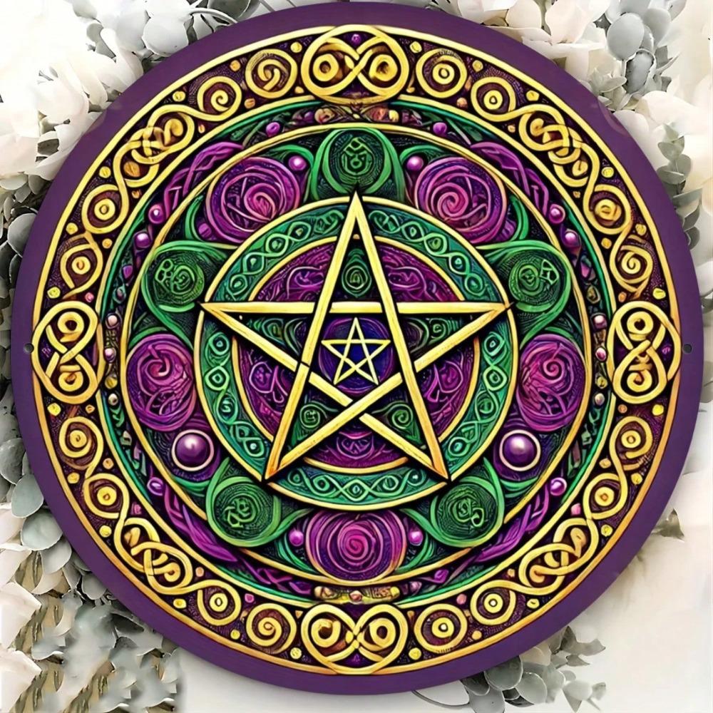 Rustic Hexagon Star Metal Wall Art 8x8 Inch Farmhouse Vintage Tin Sign For Bar Cafe Kitchen