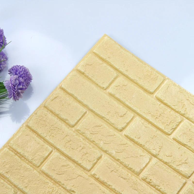 10/25pcs 3D Foam Wall Stickers Waterproof Self Adhesive Wallpaper Sticky Panels for Bedroom Living Decor Room Kitchen Bathroom D