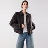 ELLE French Style High-End Spliced Fashion Design Casual Loose Versatile Long Sleeve Zipper Plush Lapel Jacket Women jackets EF53015