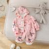 Girls Cartoon Bear Fleece Set Cute Bow Hoodie Pants Winter Outfit Kids Warm Clothing