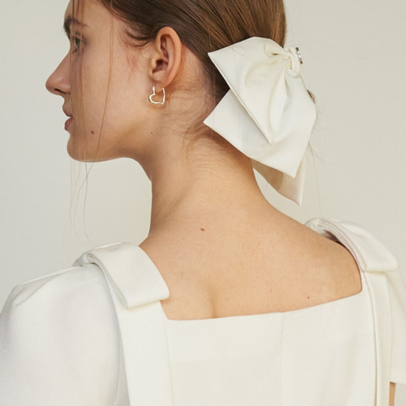 FLOWOOM Matt Point Hair Ribbon-White