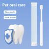 Soft Bristle Pet Dental Toothbrush for Cats and Dogs, Tartar & Bad Breath Removal, Plastic Easy-Clean Oral Care Tool, No Battery
