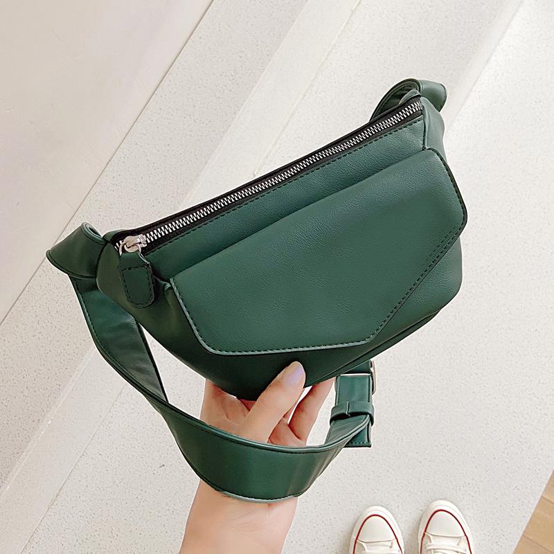 Fashion Simple Women's Chest Bag  New Trend Texture Wild PU Leather Crossbody Bags Japan Korea Leisure Ladies Fanny Pack