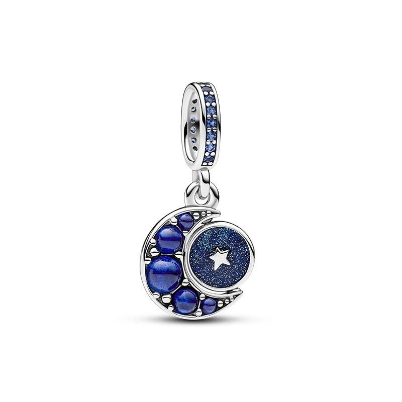 Fine Blue Starry Sky Series Astronaut Star & Crescent Moon Mysterious Alien Sun Fit Original Bracelet Diy Jewelry Gifts