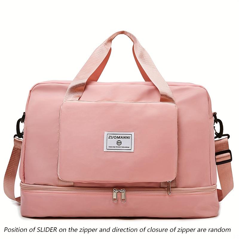 Large Capacity Foldable Travel Duffel Bag with Shoe Compartment, Sports Gym Tote Bag, Weekender Overnight Duffle Bag, Ideal for Travel, Vacation, Gym