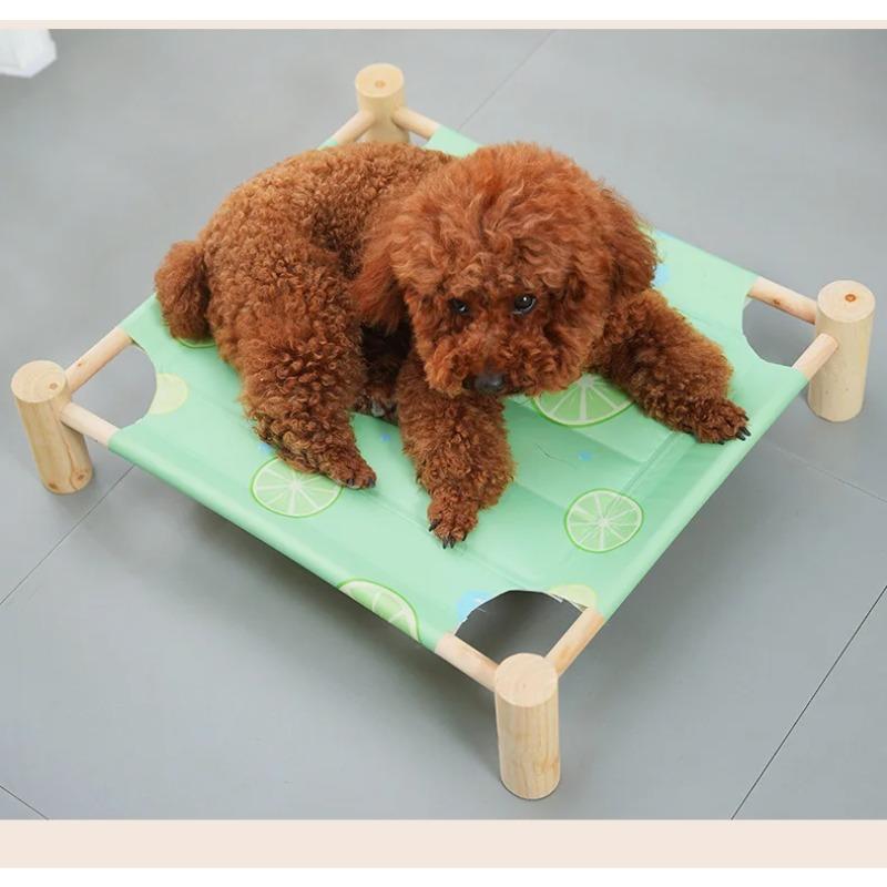Summer Pet Ice Cushion Bed Dog Bed Cat Wooden Base Cooling Mat Comfortable Camp Bed for Pets
