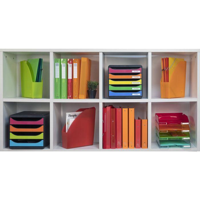 Corbeille à courrier - exacompta - classic linicolor combo midi a4+ - translucide - arlequin - pack de 4