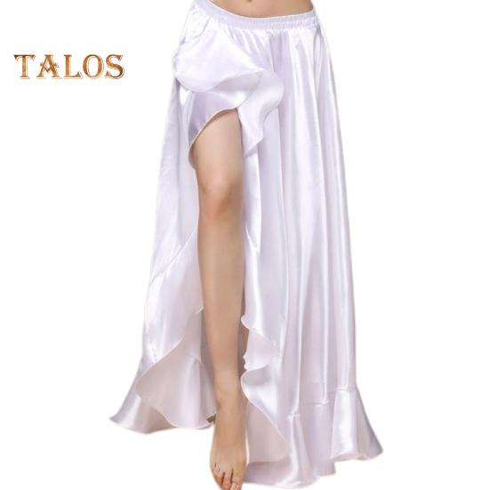 Moderner Tanzrock für Damen, elastische Taille, gerüschter Saum, seitliche Schlitze, Rock in Volltonfarbe, Tanzballett, Cosplay-Rock