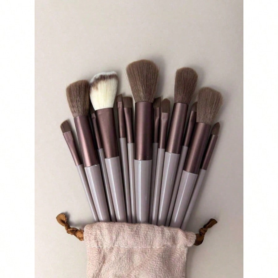 13-Piece Professional Makeup Brush Set, Ladies' Makeup Brush Set With Storage Bag, Fashionable Girls' Project, Made Of