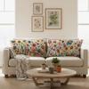 4Pcs Colorful Hand Drawn Flower Art Printed Pillow Cover Polyester Cushion Case 2D Flat Printing Pillowcase Boho Fun Vibe