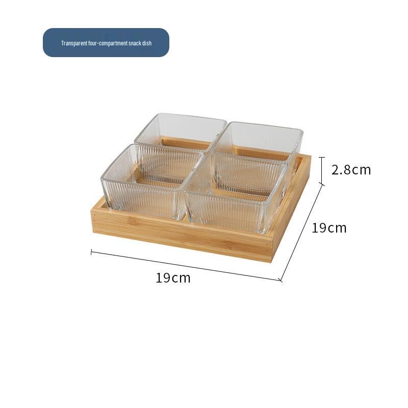Набор бамбукового подноса и стеклянной миски