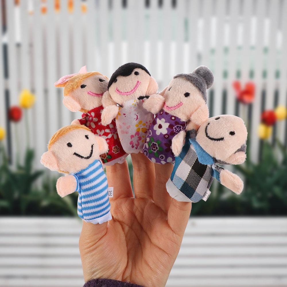 6Pcs Cloth Velvet Finger Puppets Set Soft Plush Finger Toys Puppets Toys  Educational Learning