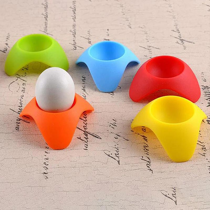 Silicone Egg Tray Colored Egg Seat Holder Stand Storage Rack Eggs Cup Holder For Home Kitchen Gadgets Tools Crepiere
