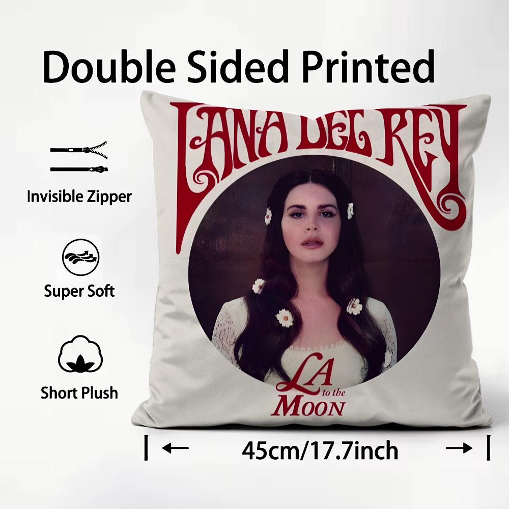 L-Lana D-Del R-Rey Heißer Sänger Kissenbezug Musterbedrucktes Kissenbezug für Wohnzimmer Sofakissenbezug & Schlafzimmerdekoration
