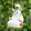 Halloween Couple Swing Ghost Statue Smile Spooky Cute Face Ghost Hanging Decor Gifts for Girlfriend Halloween Gift