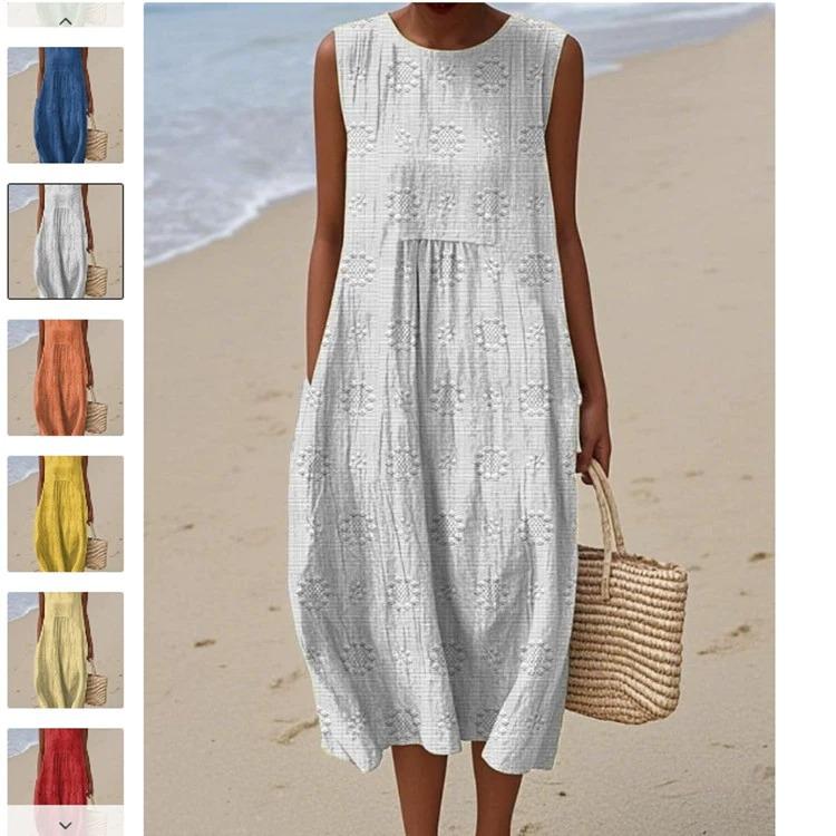 2025 Women's Autumn Solid Color Casual Dress – Customizable Print Option Available