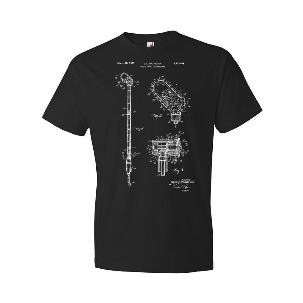 Pole Chainsaw Patent Shirt Landscaper Gift Chainsaw Blueprint Lumberjack Gift