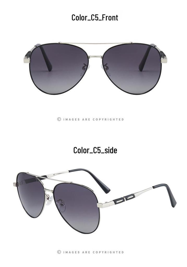 J8588 Ultra-Light European Aviator Sunglasses: Men's Large Frame Polarized UV Protection for Driving and Fishing.