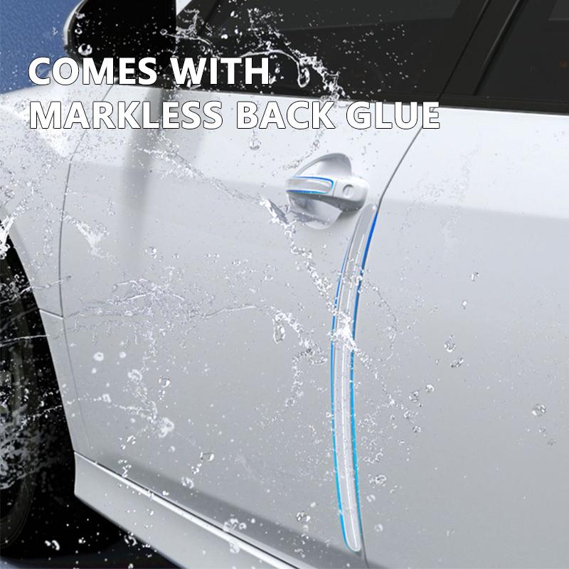 SEAMETAL 4PCS Extended Car Door Bumper Strip Transparent Car Body Protector Anti-scratch & Anti-Collision Rearview Mirror Protective Sticker