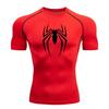 Maglietta da corsa estiva da uomo a maniche corte, maglietta a compressione da palestra, top sportivo, bianco e nero, asciugatura rapida, traspirante, abbigliamento fitness MMA