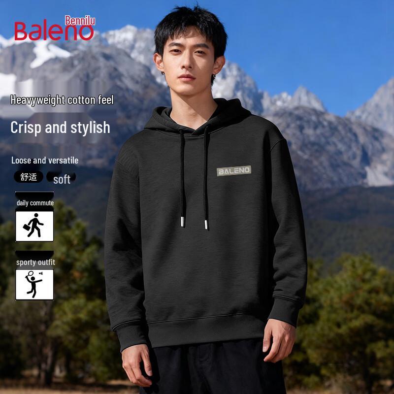 Baleno Men s Loose Fit Logo Print Round Neck Sweatshirt XL