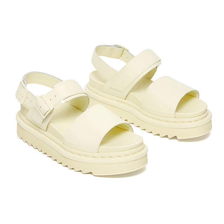 Dr. Martens Women's Voss Mono Hydro Leather Platform Sandals Toile Cream 27330282
