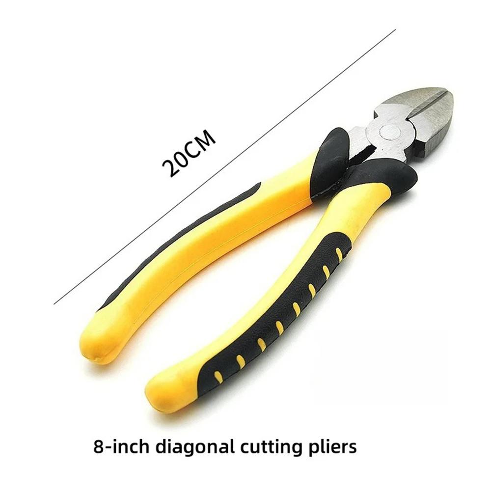 Multifunctional Hardware Pliers 8-inch Universal Wire Cutting Pliers, Diagonal Pliers, Crimping Pliers, Pointed Nose Pliers Manual Tools Electricians