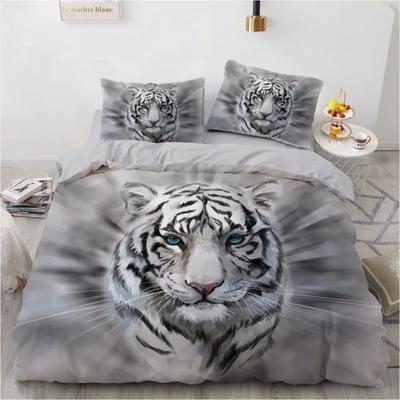 3D Tier Tiger Bettwäsche Set 2/3-teilig Weiche Mikrofaser Queen King Einzelgröße Bettbezug Set mit Kissenbezügen Teenager Jungen Bettwäsche