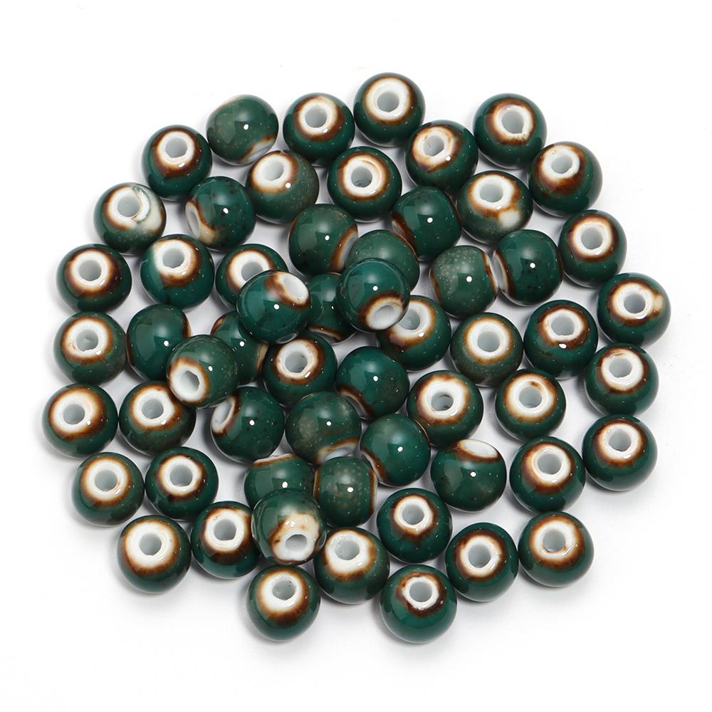 10pcs/lot Colorful Round Shape Ceramic Beads Spacer Beads For Jewelry Making DIY Loose Beads Bracelet Necklace Gift Accessories