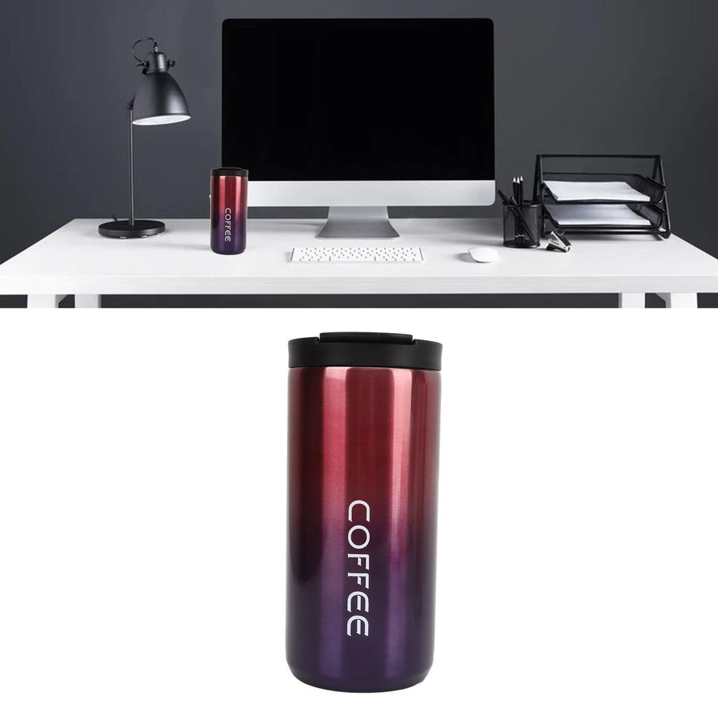 Insulated Coffee Mug Stainless Steel Large Caliber Gradient Color Anti Skid Insulated Water Bottle 350ML