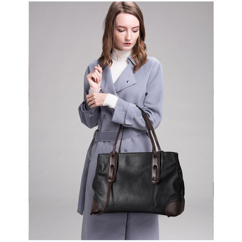 Fashionable New One-shoulder Bag with Cowhide High-quality Large Capacity Soft Leather Fashionable and Versatile Bag for Women