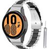 Armband für Samsung Galaxy Watch 4/5/6 40/42/43/44/45/46/47mm, Schwarz / Silber