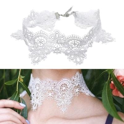 Vintage Lace Choker Necklace Stylish Pendant Adjustable Length Elegant Collar for Women Fashion Jewelry Accessory