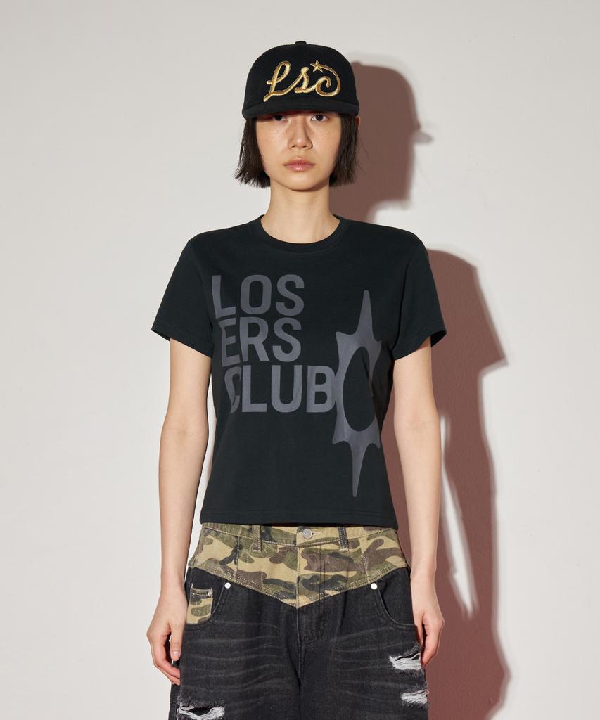 Lujeoseukeulleob Logo Short Sleeve T-Shirt Women'S Fit Black