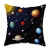 Galaxy-Inspired Throw Pillow Cover - 17.7x17.7 Inch, Polyester, Machine Washable, Zip Closure, Contemporary Style, 1pc