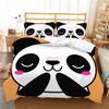 3D Panda Printed Pillowcase and Quilt Cover Household Bedding Set Bedroom Comfortable Bedding