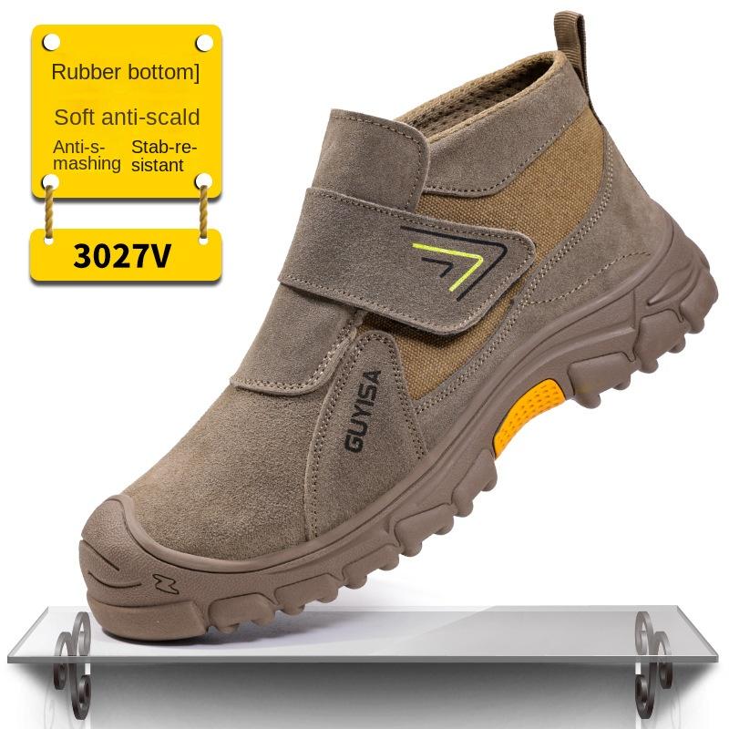 Labor Insurance Shoes Anti-smashing and Anti-piercing Anti-velvet Anti-scalding Welder Shoes Wear-resistant and Non-slip Steel Head Shoes