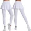 Women's 2-in-1 Skirted Leggings with Pocket High Waist Tennis Golf Running Skort Leggings Sports Dresses