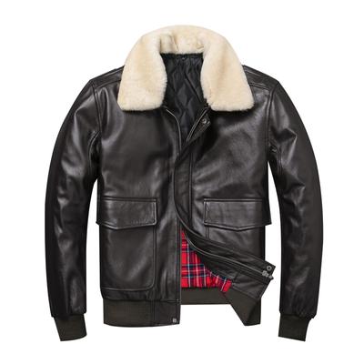 New Air Force Pilot Leather Jacket, Pure First Layer Cowhide, Genuine Leather Jacket and Cotton, Large Size Flight Suit Leather Jacket