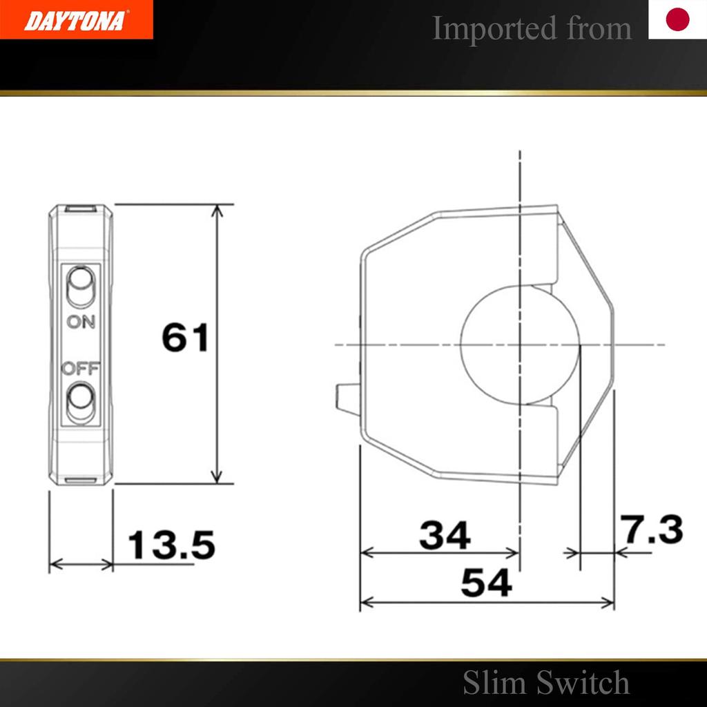 Daytona Motorcycle Handle Clamp for 180W Slim Slender Flat Seesaw 79339 Switch, 22.2/25.4mm, Compatible, Body, Switch, Type,