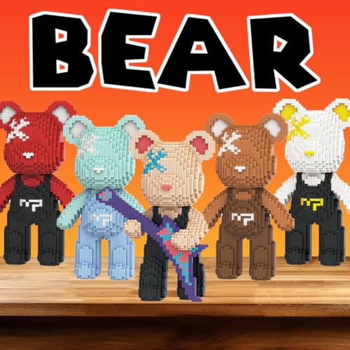 Red Bear Brick Micro Building Block Set (4500 Pieces) Music Gift Adults Children
