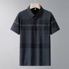 Summer New Men'S Shirt Short-Sleeved Ice Silk Pearl Breathable Lapel For Middle-Aged And Elderly Men'S Versatile Lapel Polo Shirt